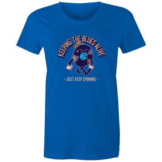 Keeping The Blues Alive - Womens T-shirt Bright Royal Womens T-shirt Music