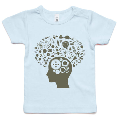 Science Brain - Baby T-shirt Powder Blue Baby T-shirt kids Science