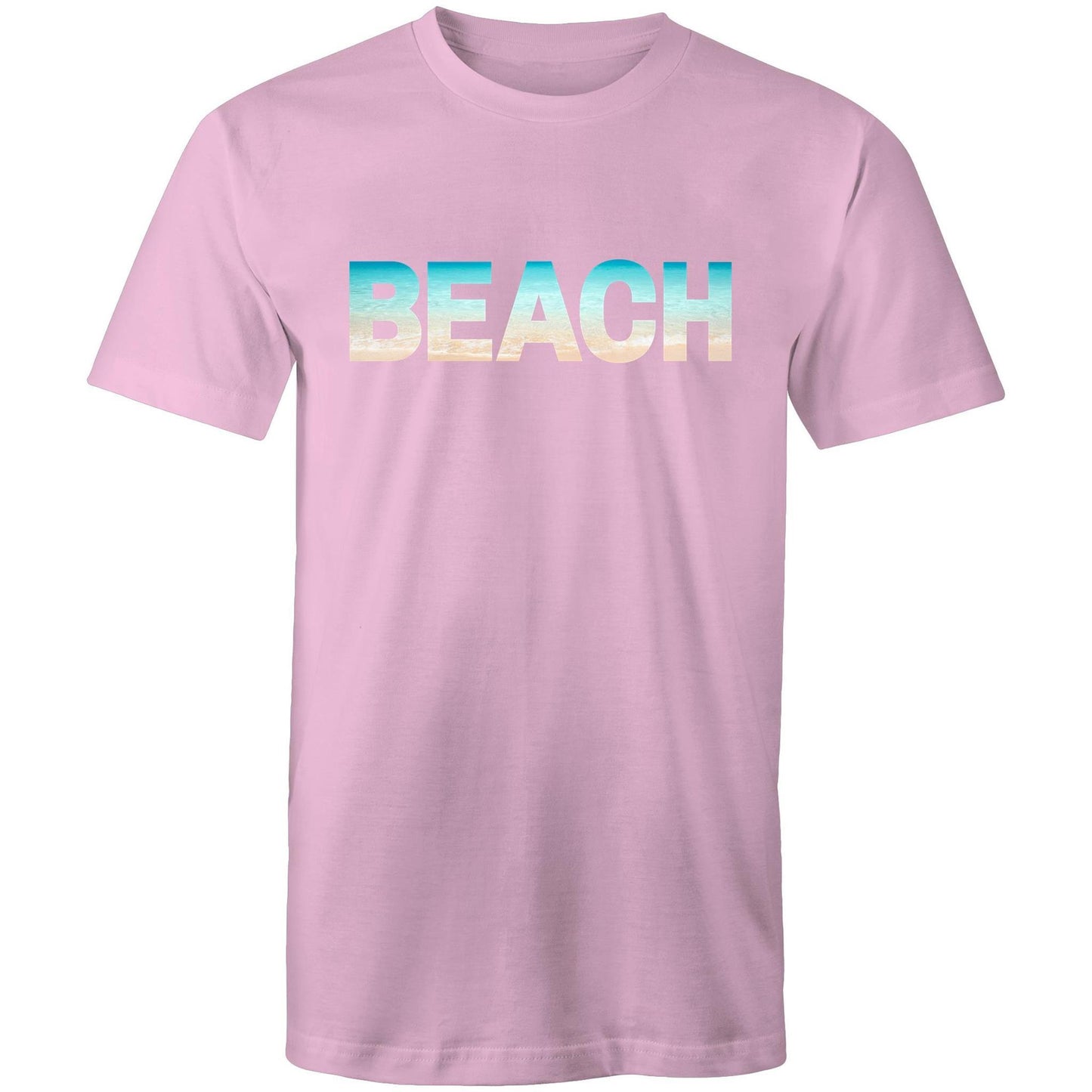 Beach - Mens T-Shirt Pink Mens T-shirt Mens Summer