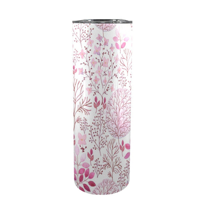 Vintage Pink Floral - 20oz Tall Skinny Tumbler with Lid and Straw 20oz Tall Skinny Tumbler with Lid and Straw Printed Offshore