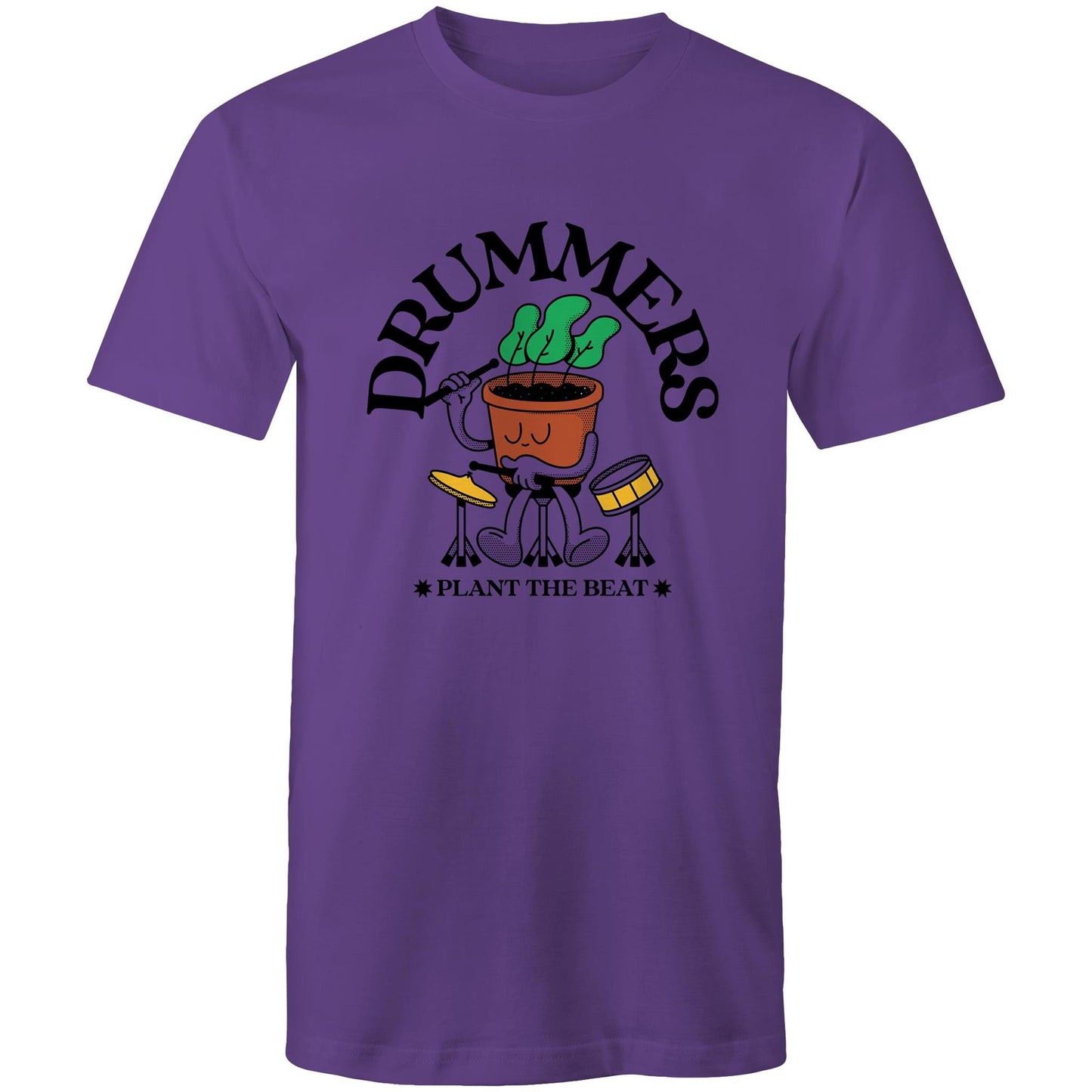 Drummers - Mens T-Shirt Purple Mens T-shirt Music Plants