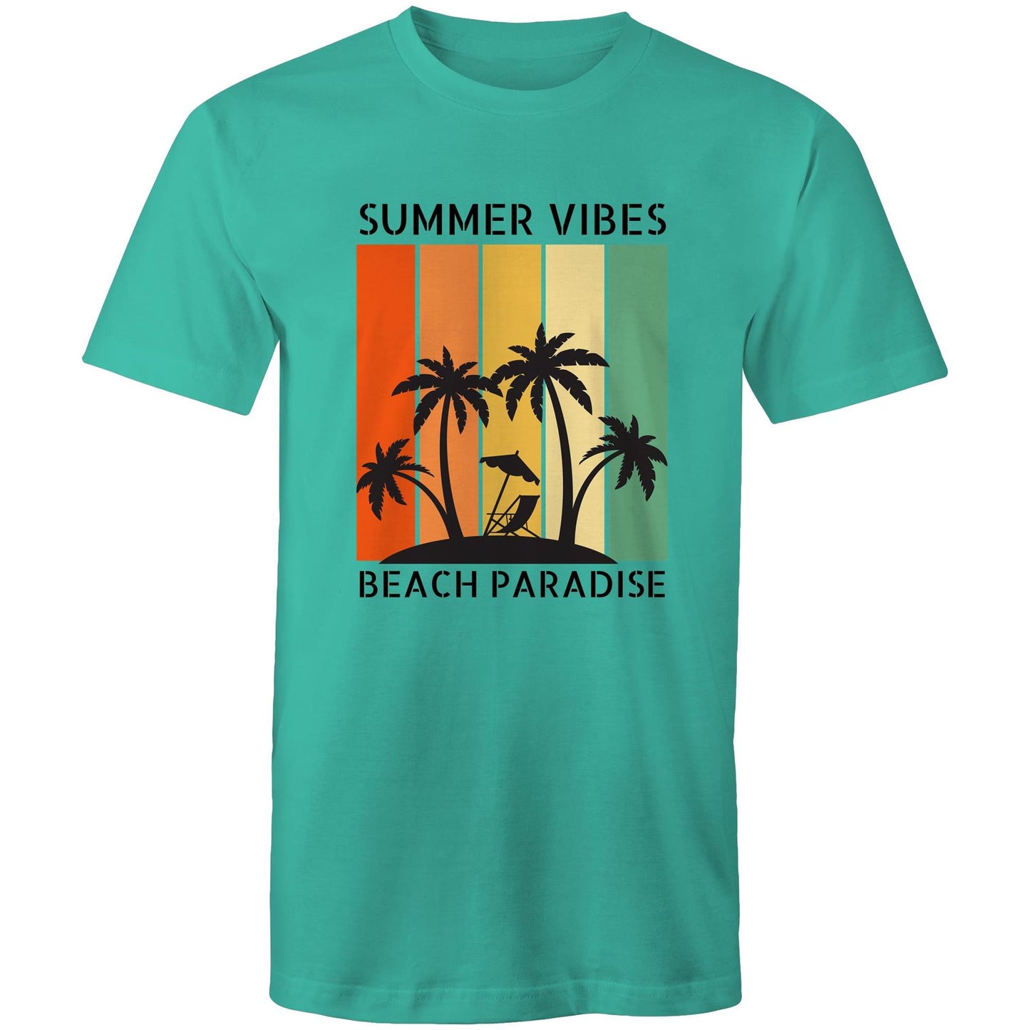 Beach Paradise - Mens T-Shirt Teal Mens T-shirt Summer Surf
