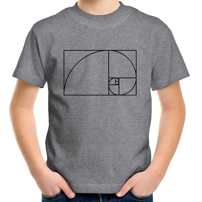 Fibonacci - Kids Youth Crew T-Shirt Grey Marle Kids Youth T-shirt Science