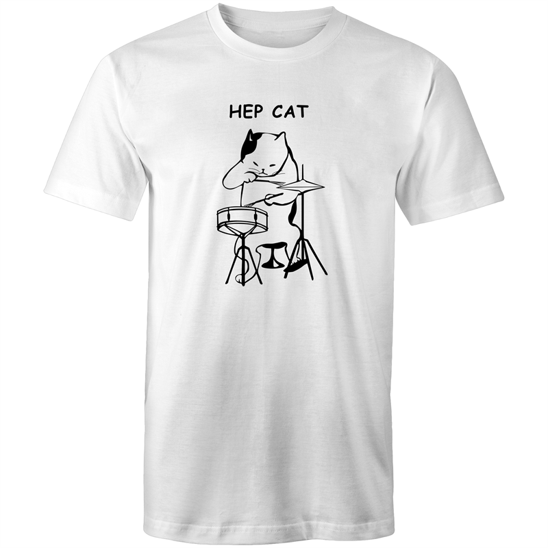 Hep Cat - Mens T-Shirt White Mens T-shirt Funny Mens Music