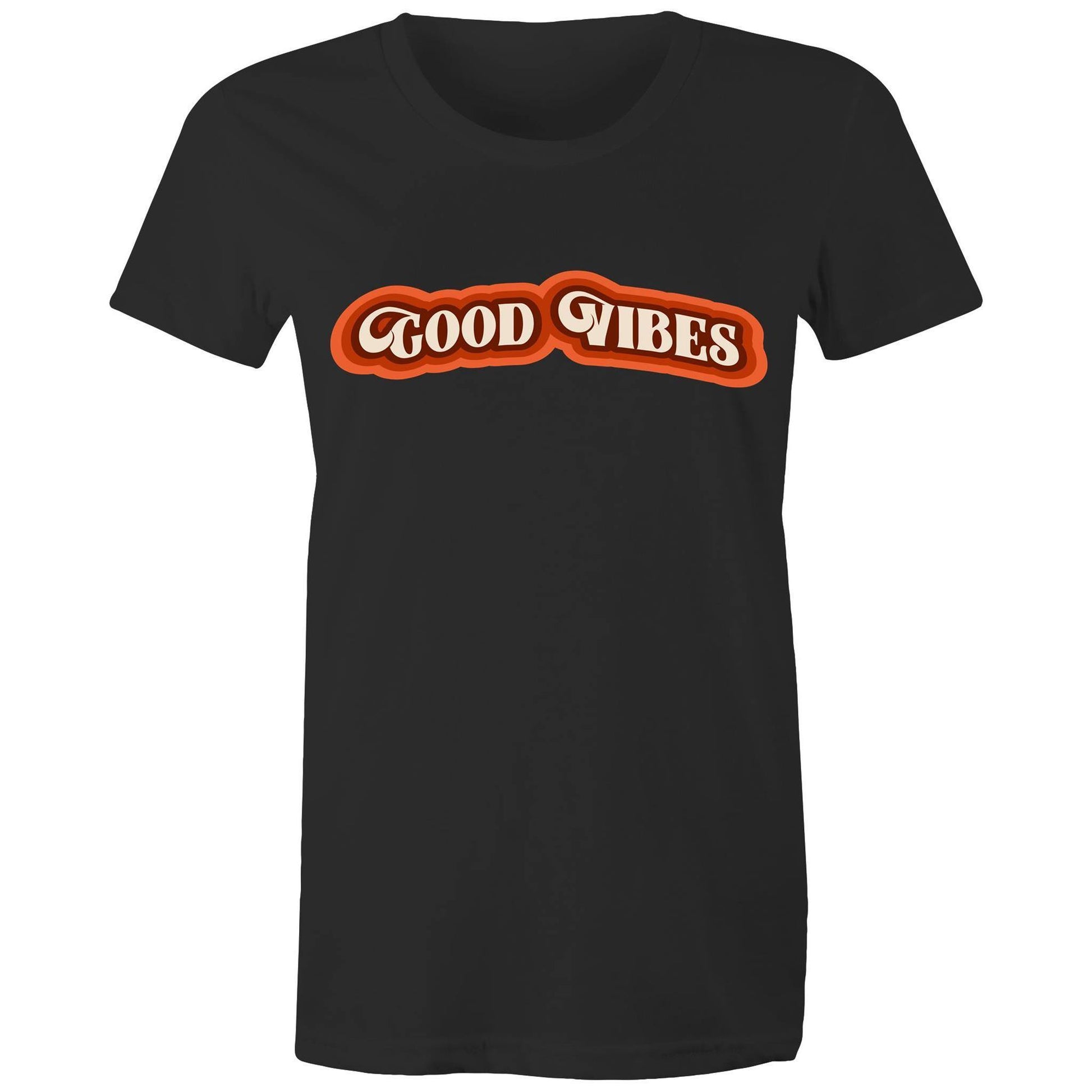 Good Vibes - Women's T-shirt Black Womens T-shirt Retro Womens