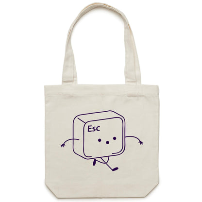 Esc, Escape Key - Canvas Tote Bag Cream One Size Tote Bag Tech