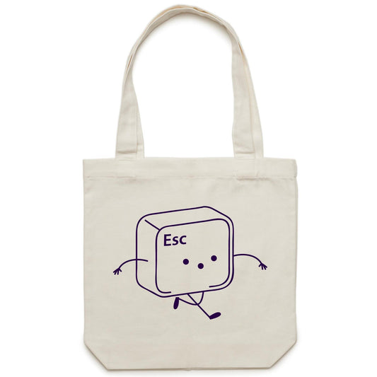 Esc, Escape Key - Canvas Tote Bag Cream One Size Tote Bag Tech
