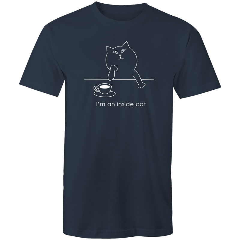 I'm An Inside Cat - Mens T-Shirt Navy Mens T-shirt animal Funny Mens