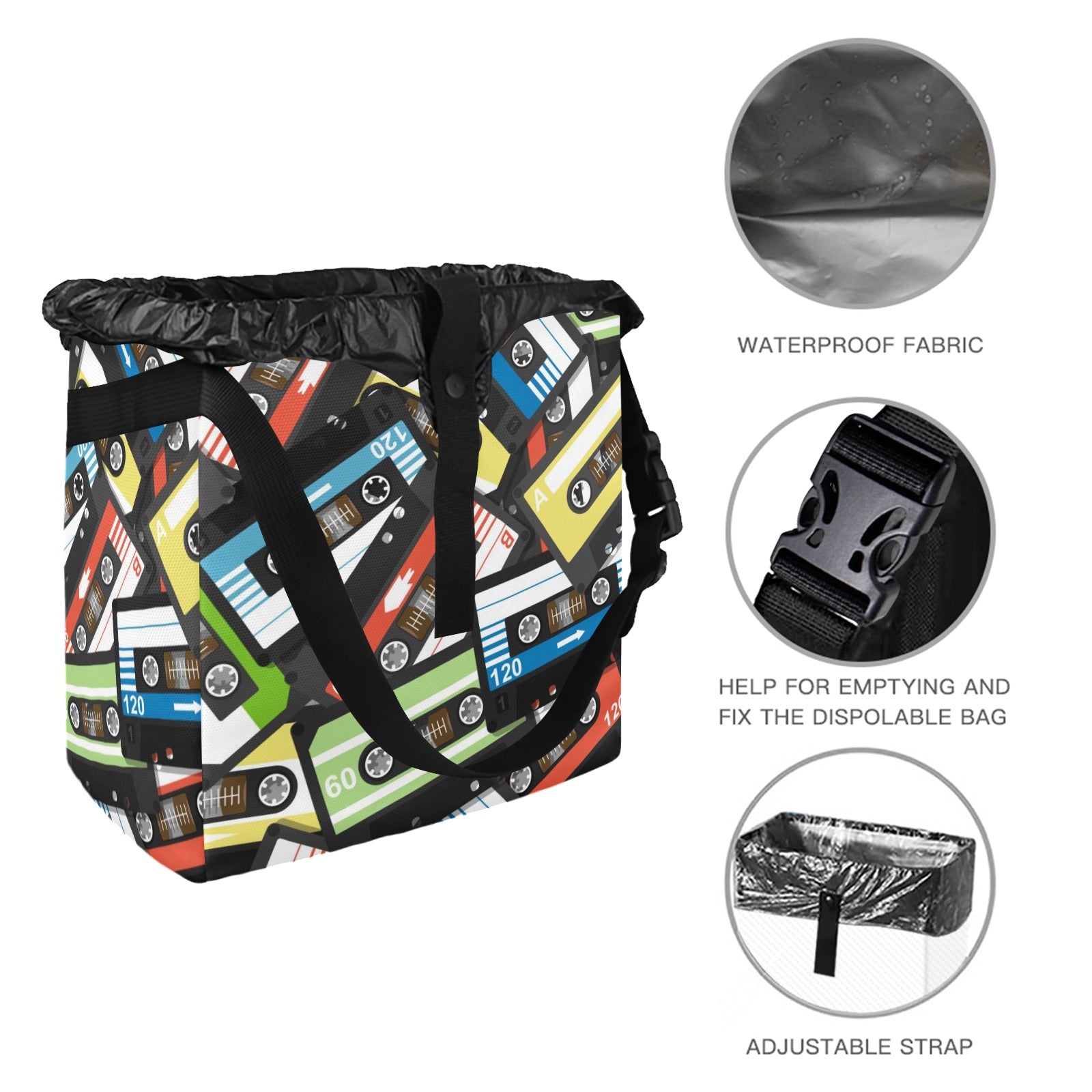 Cassette Tapes - Car Trash Bag Car Trash Bag