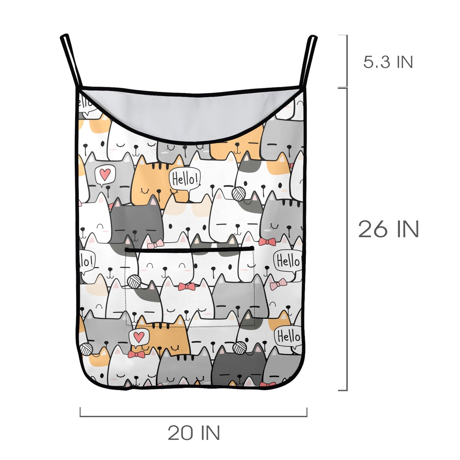 Cat Hello - Hanging Laundry Bag Hanging Laundry Bag Printed Offshore