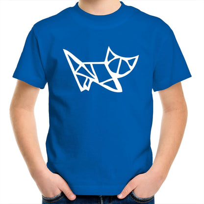 Origami Kitten - Kids Youth Crew T-Shirt Bright Royal Kids Youth T-shirt animal