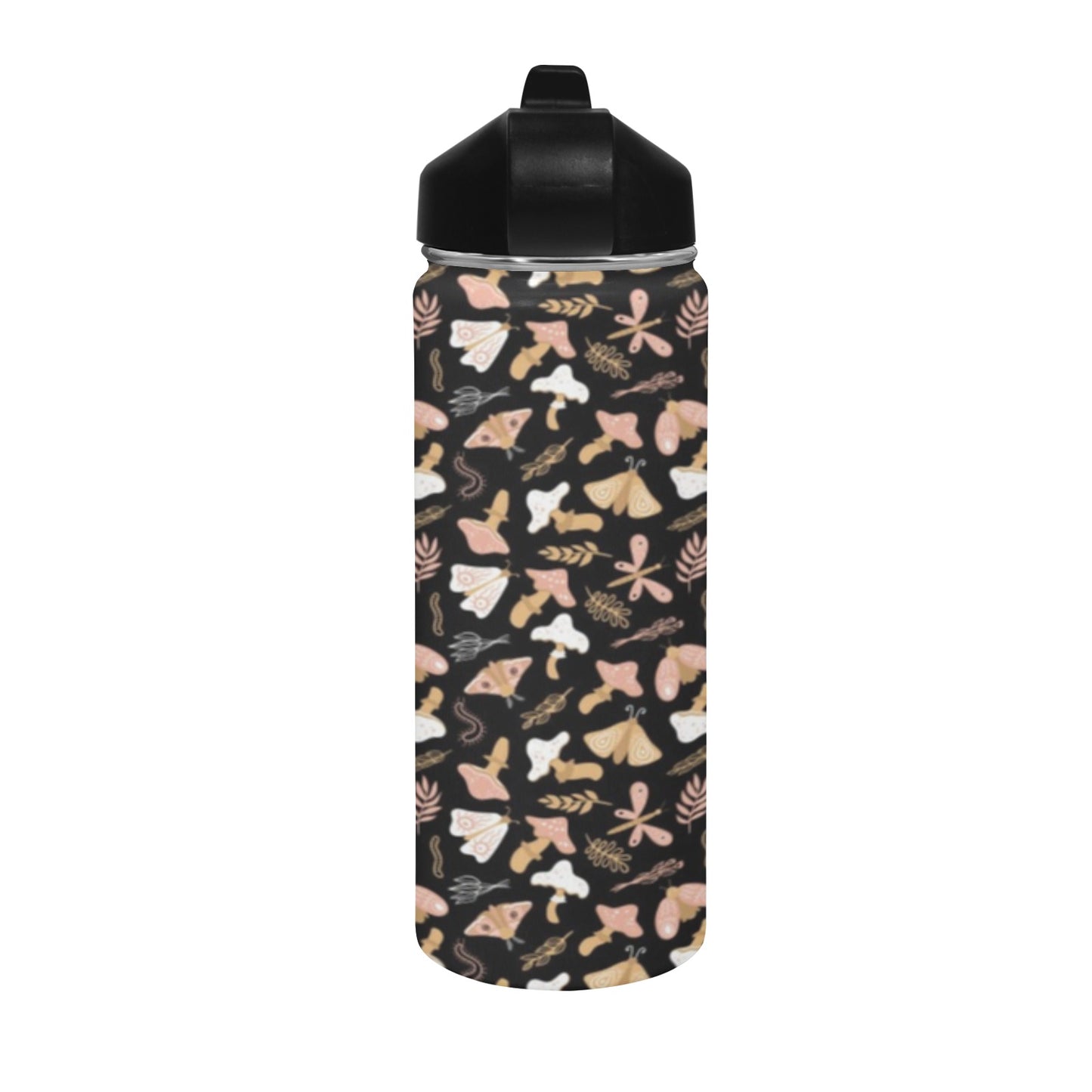 Magic Moth - Insulated Water Bottle with Straw Lid (18 oz) Insulated Water Bottle with Straw Lid Printed Offshore