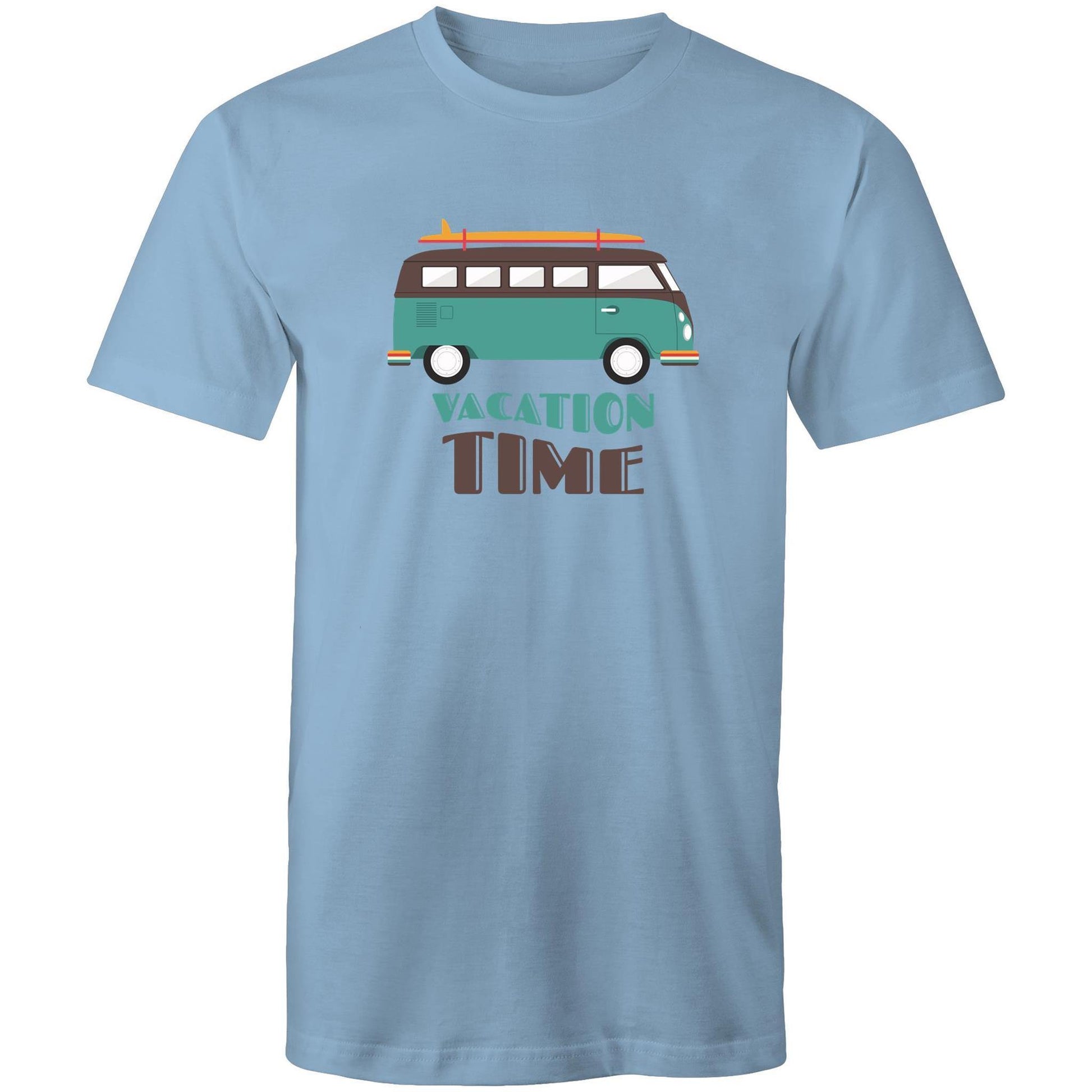Vacation Time - Mens T-Shirt Carolina Blue Mens T-shirt Mens Retro Summer