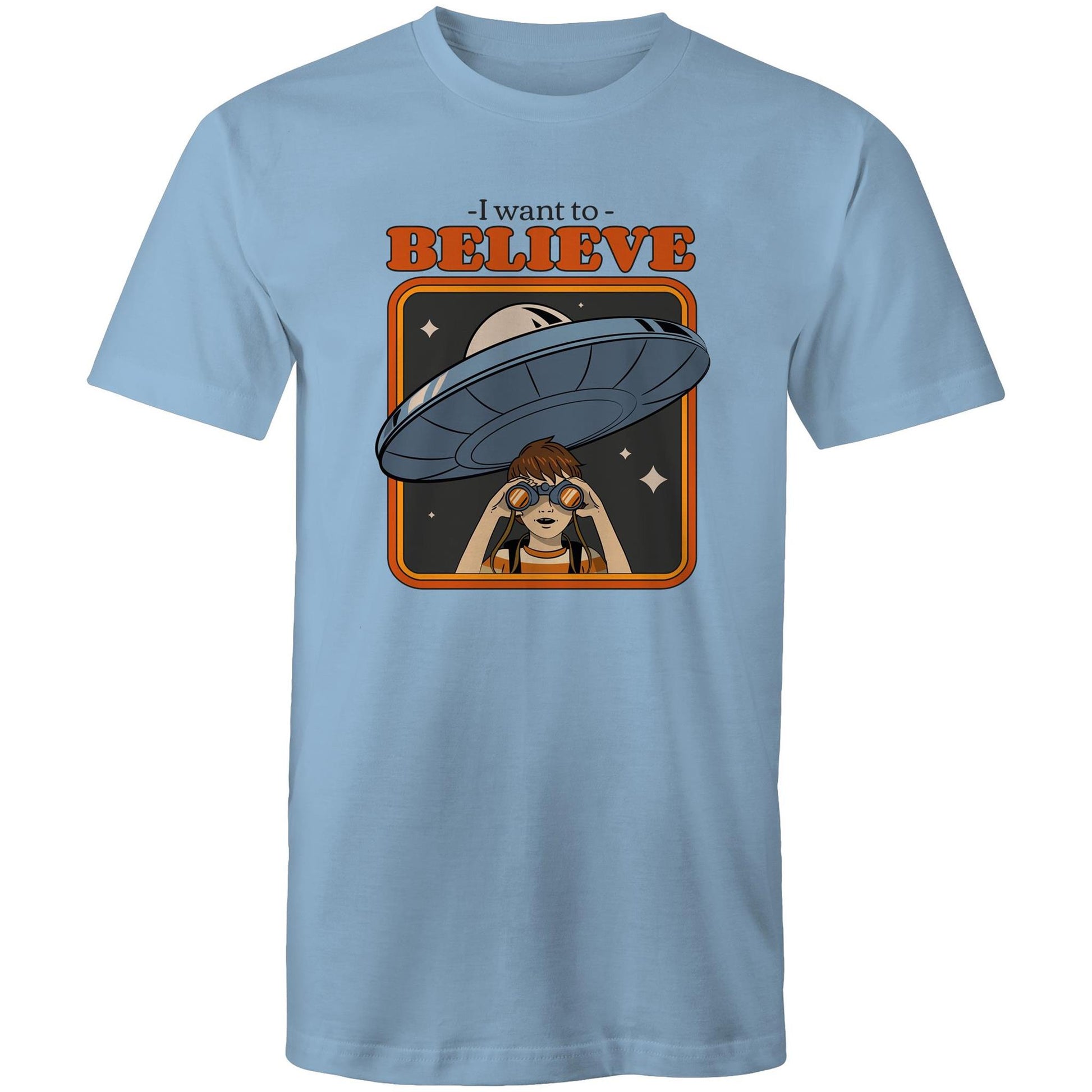 I Want To Believe - Mens T-Shirt Carolina Blue Mens T-shirt Sci Fi