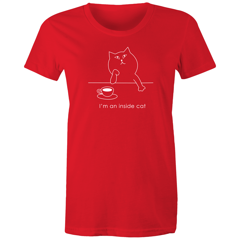 I'm An Inside Cat - Women's T-shirt Red Womens T-shirt animal Funny Womens