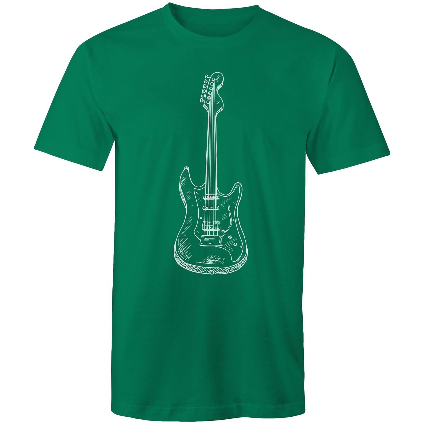 Guitar - Mens T-Shirt Kelly Green Mens T-shirt Mens Music