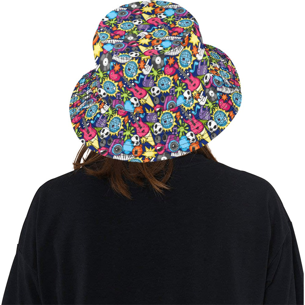 Sticker Music - Bucket Hat Bucket Hat for Women Music Printed Offshore