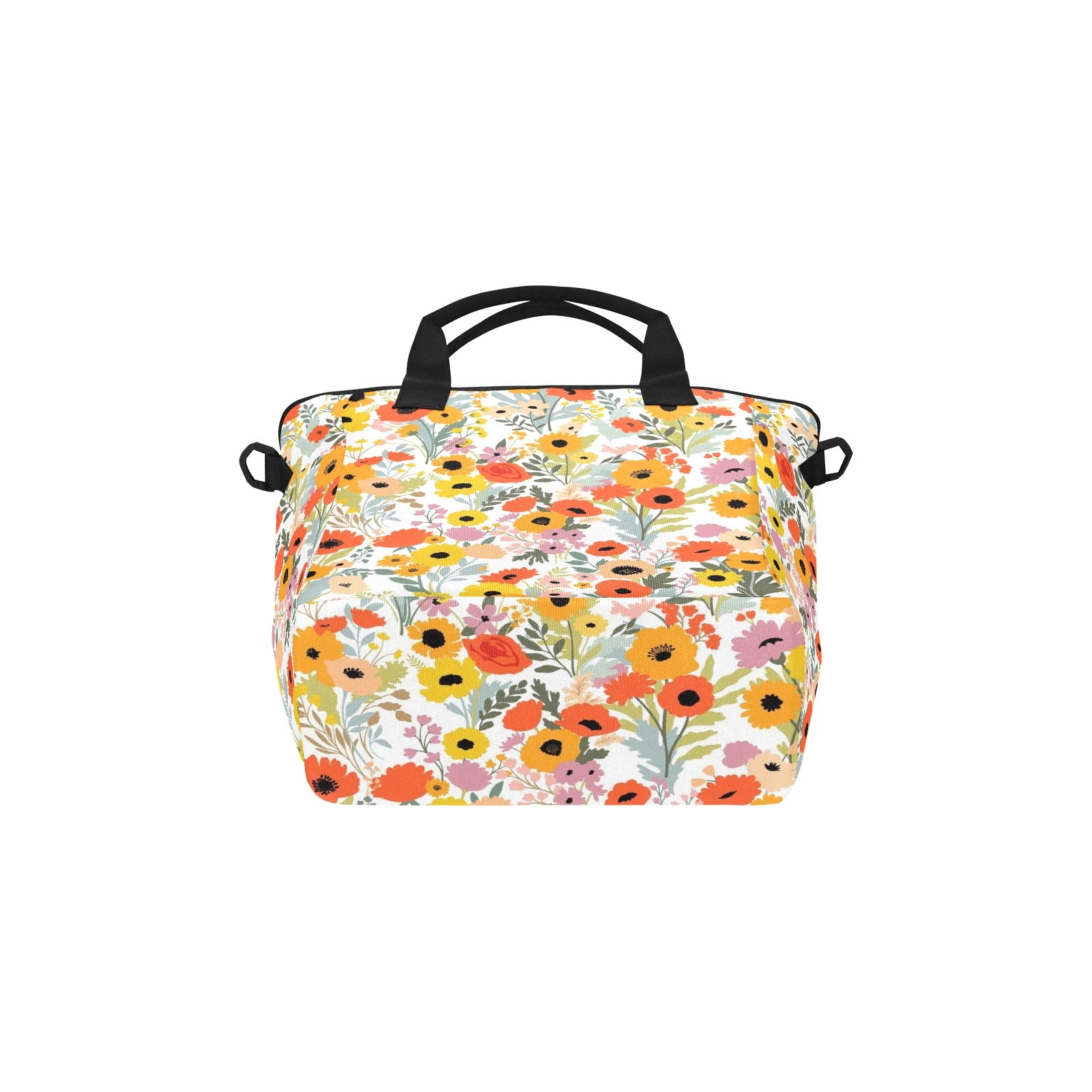 Fun Floral - Tote Bag with Shoulder Strap Nylon Tote Bag