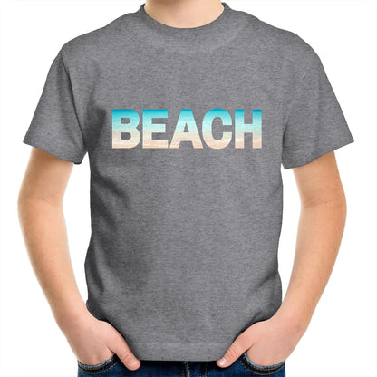 Beach - Kids Youth Crew T-Shirt Grey Marle Kids Youth T-shirt Summer
