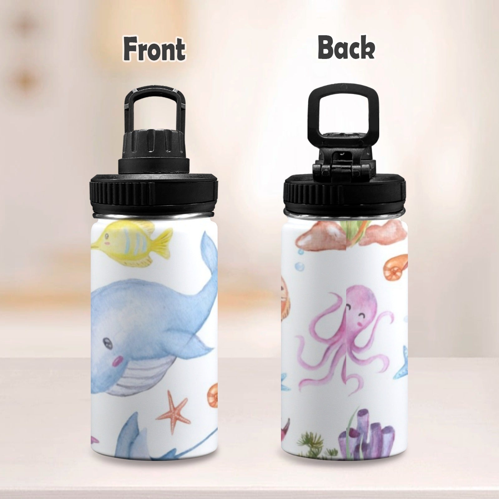 Under The Sea - Kids Water Bottle with Chug Lid (12 oz) Kids Water Bottle with Chug Lid