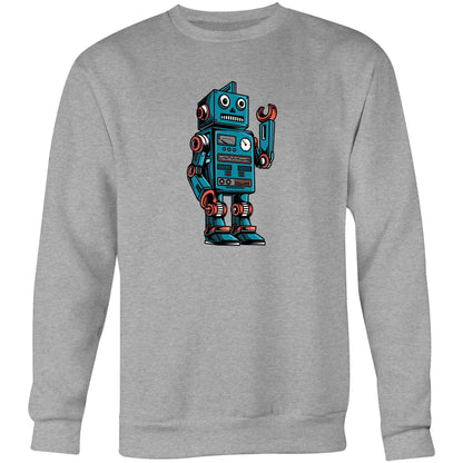 Robot - Crew Sweatshirt Grey Marle Sweatshirt Sci Fi