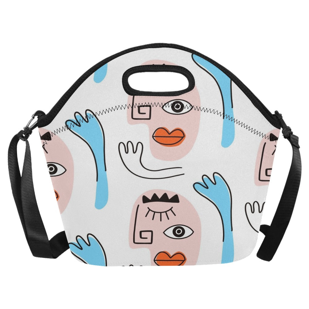 Faces - Neoprene Lunch Bag/Large Neoprene Lunch Bag/Large Printed Offshore