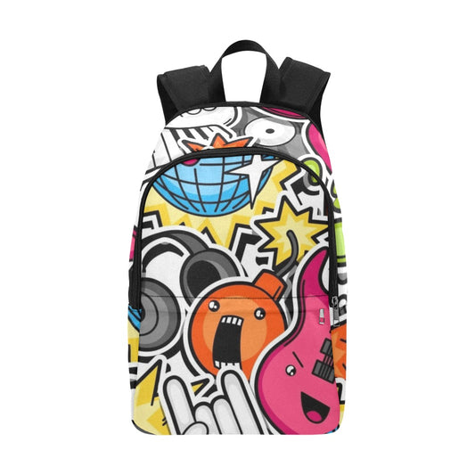 Sticker Music - Fabric Backpack for Adult Adult Casual Backpack Printed Offshore