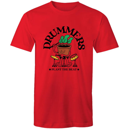 Drummers - Mens T-Shirt Red Mens T-shirt Music Plants