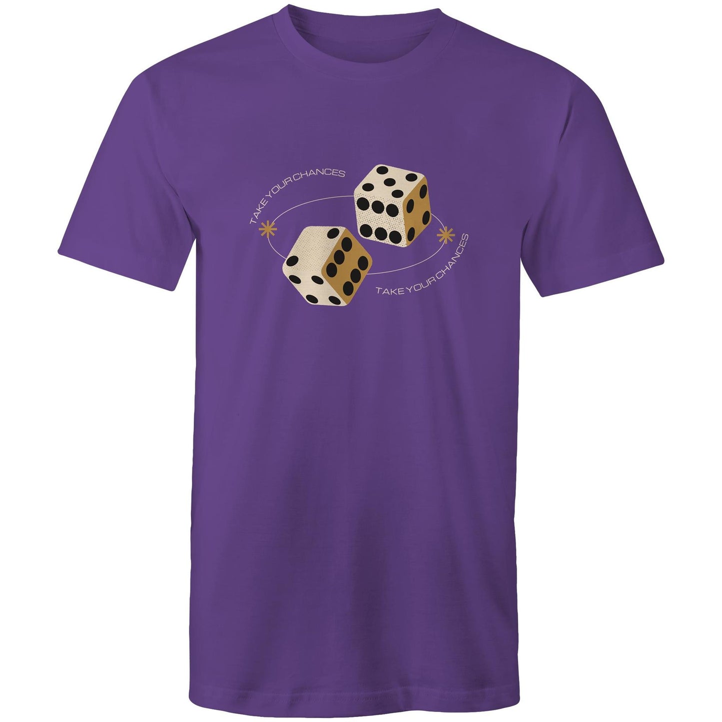 Dice, Take Your Chances - Mens T-Shirt Purple Mens T-shirt Games