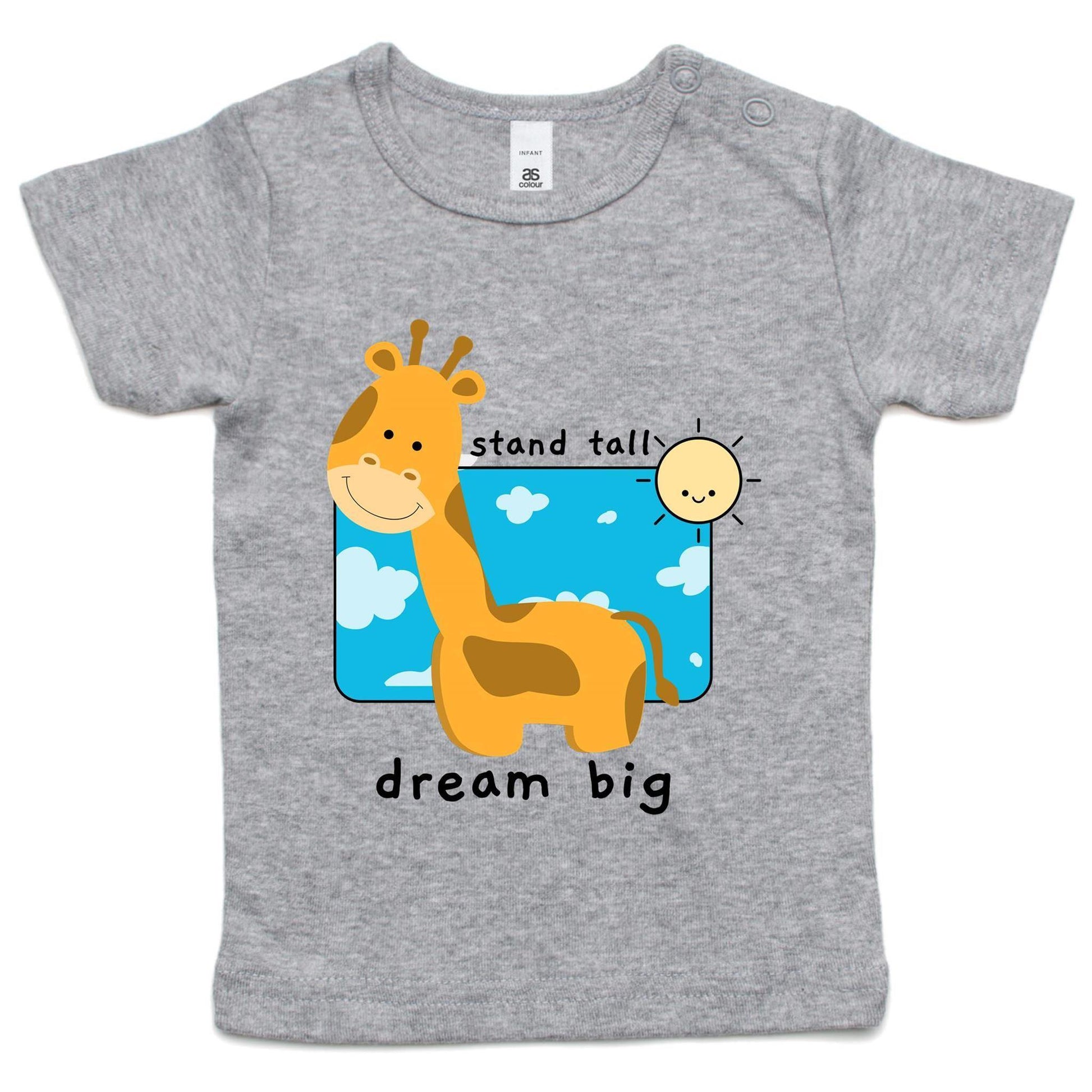 Stand Tall, Dream Big - Baby T-shirt Grey Marle Baby T-shirt animal kids