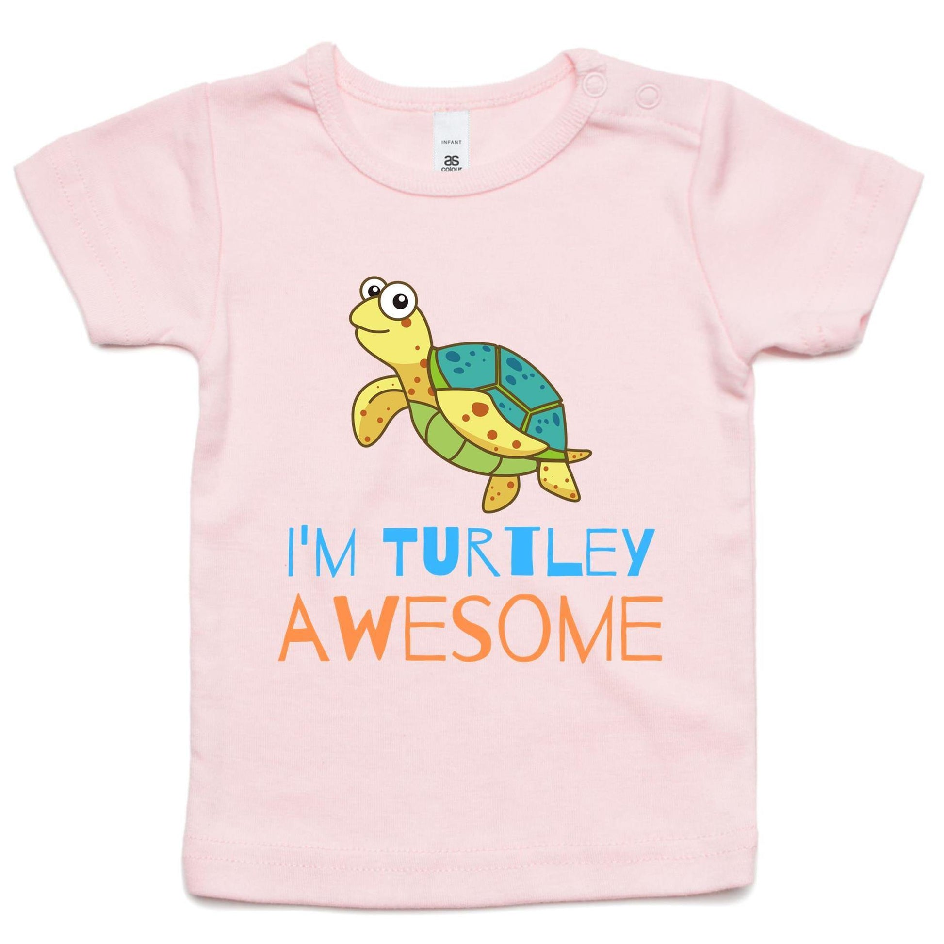 I'm Turtley Awesome - Baby T-shirt Pink Baby T-shirt animal kids