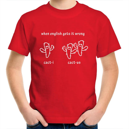 Cacti Cactus - Kids Youth Crew T-Shirt Red Kids Youth T-shirt Funny Plants