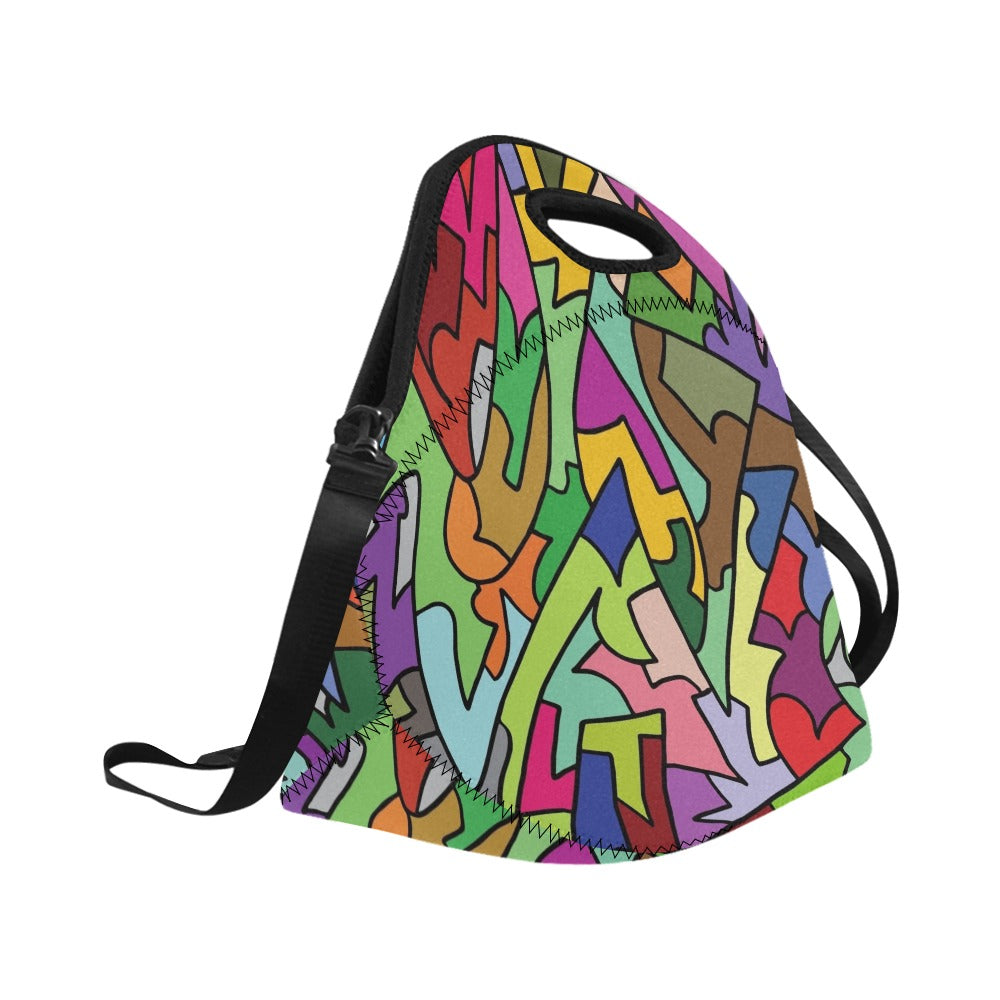 Bright Abstract - Neoprene Lunch Bag/Large Neoprene Lunch Bag/Large Printed Offshore