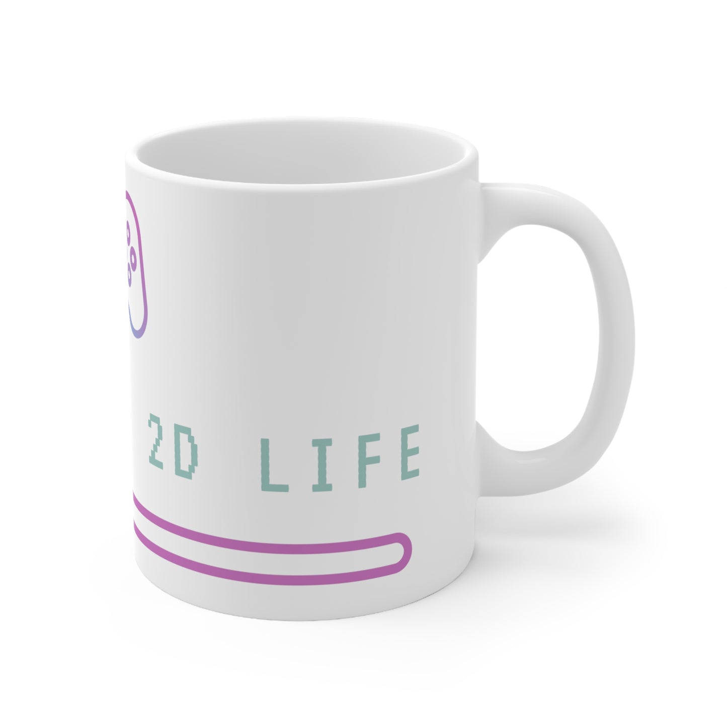 Living The 2D Life - 11oz Ceramic Mug 11 oz Mug Games Tech