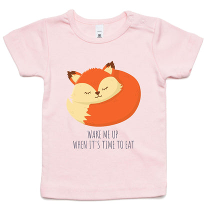 Wake Me Up When It's Time To Eat - Baby T-shirt Pink Baby T-shirt animal kids
