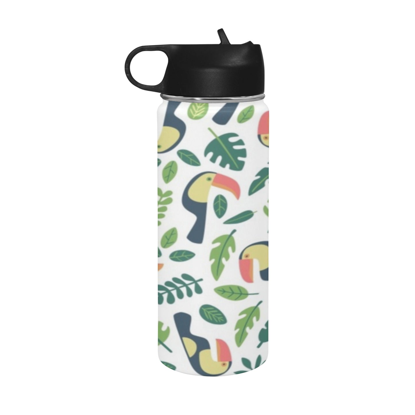 Toucans Insulated Water Bottle with Straw Lid (18 oz) Insulated Water Bottle with Straw Lid Printed Offshore