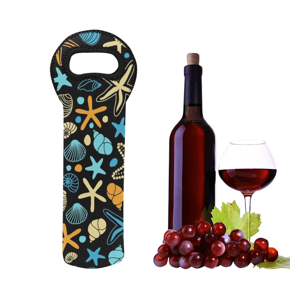 Starfish And Shells - Neoprene Wine Bag Wine Bag Printed Offshore