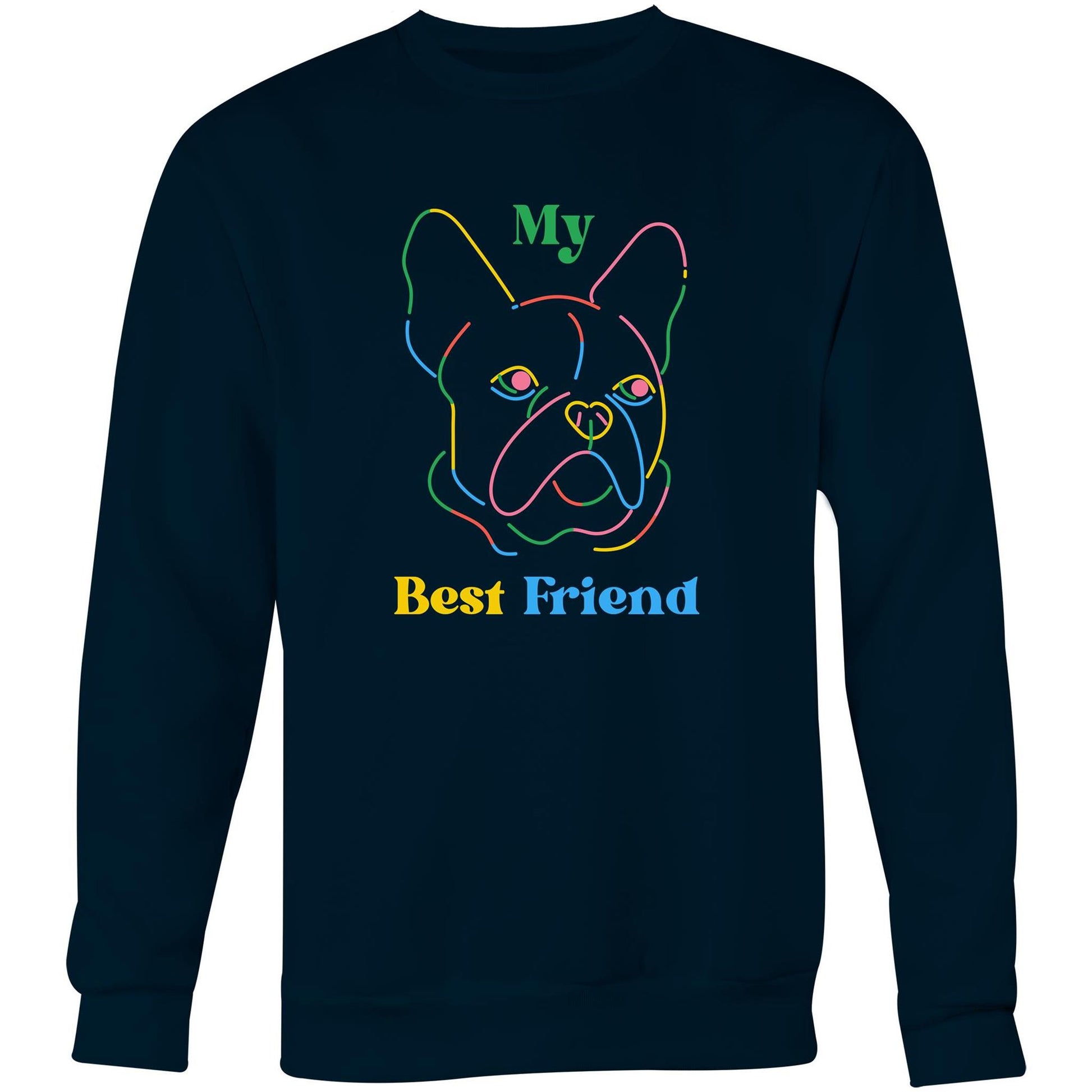 My Best Friend, Dog - Crew Sweatshirt Navy Sweatshirt animal