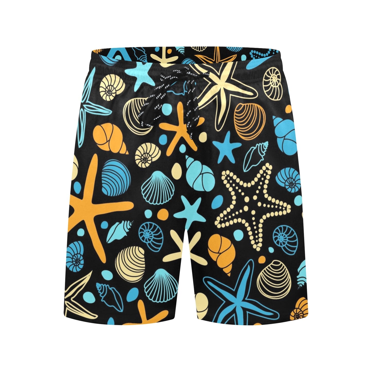 Starfish And Shells - Men's Mid-Length Beach Shorts Men's Mid-Length Beach Shorts Printed Offshore Summer