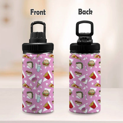 Fast Food - Kids Water Bottle with Chug Lid (12 oz) Kids Water Bottle with Chug Lid Food Printed Offshore