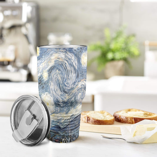 Starry Night - 30oz Insulated Stainless Steel Mobile Tumbler 30oz Insulated Stainless Steel Mobile Tumbler Printed Offshore