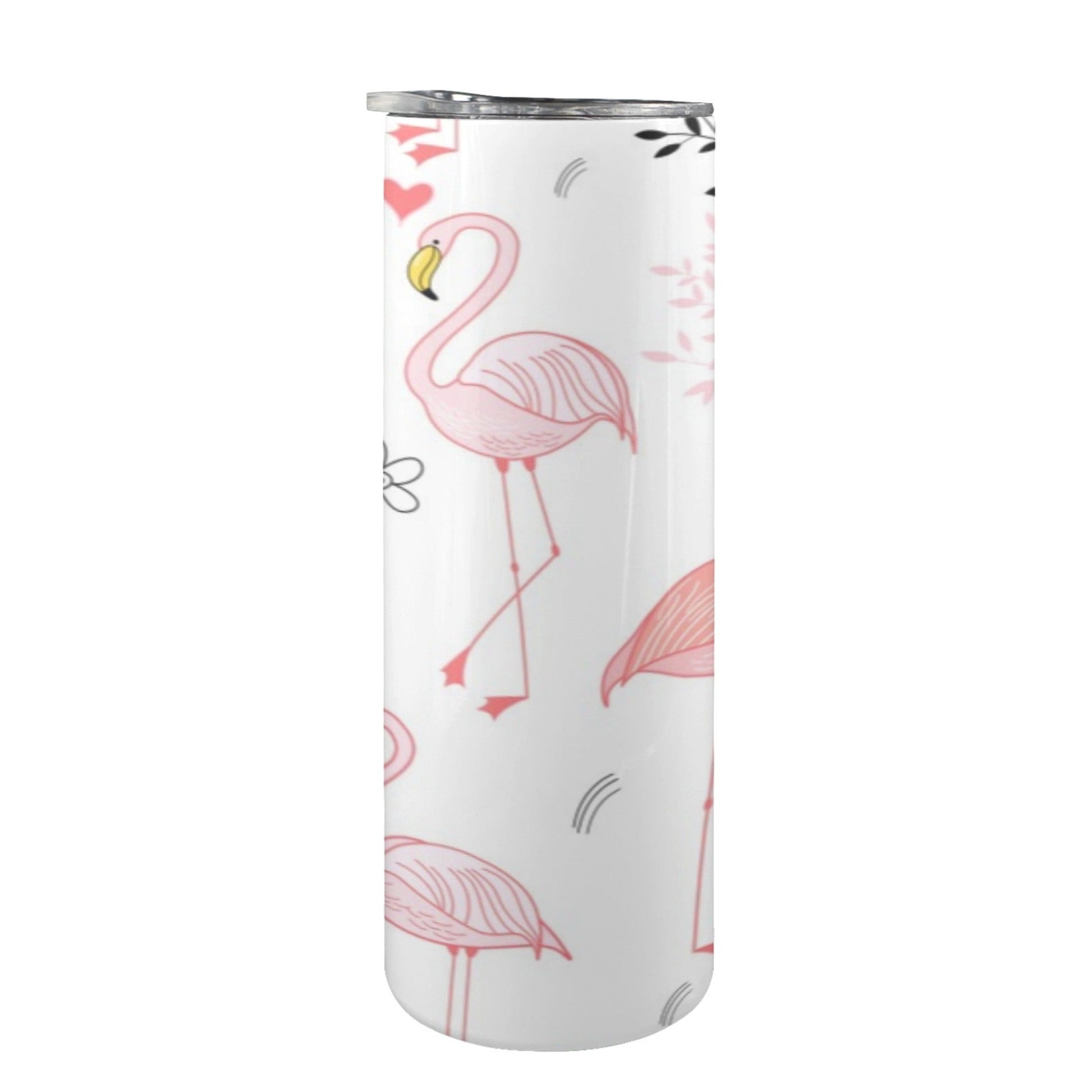 Pink Flamingos - 20oz Tall Skinny Tumbler with Lid and Straw 20oz Tall Skinny Tumbler with Lid and Straw