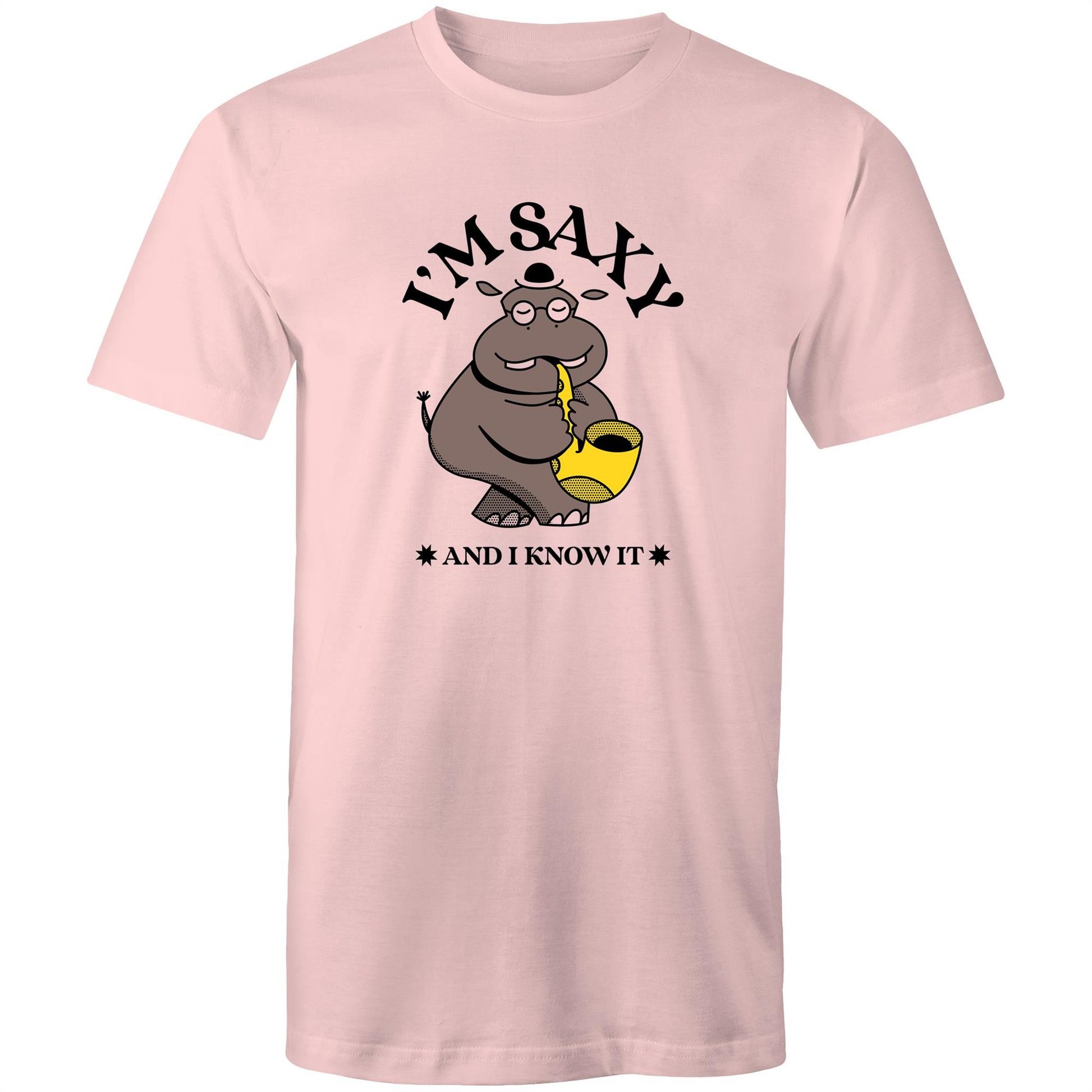 I'm Saxy And I Know It - Mens T-Shirt Pink Mens T-shirt animal Music