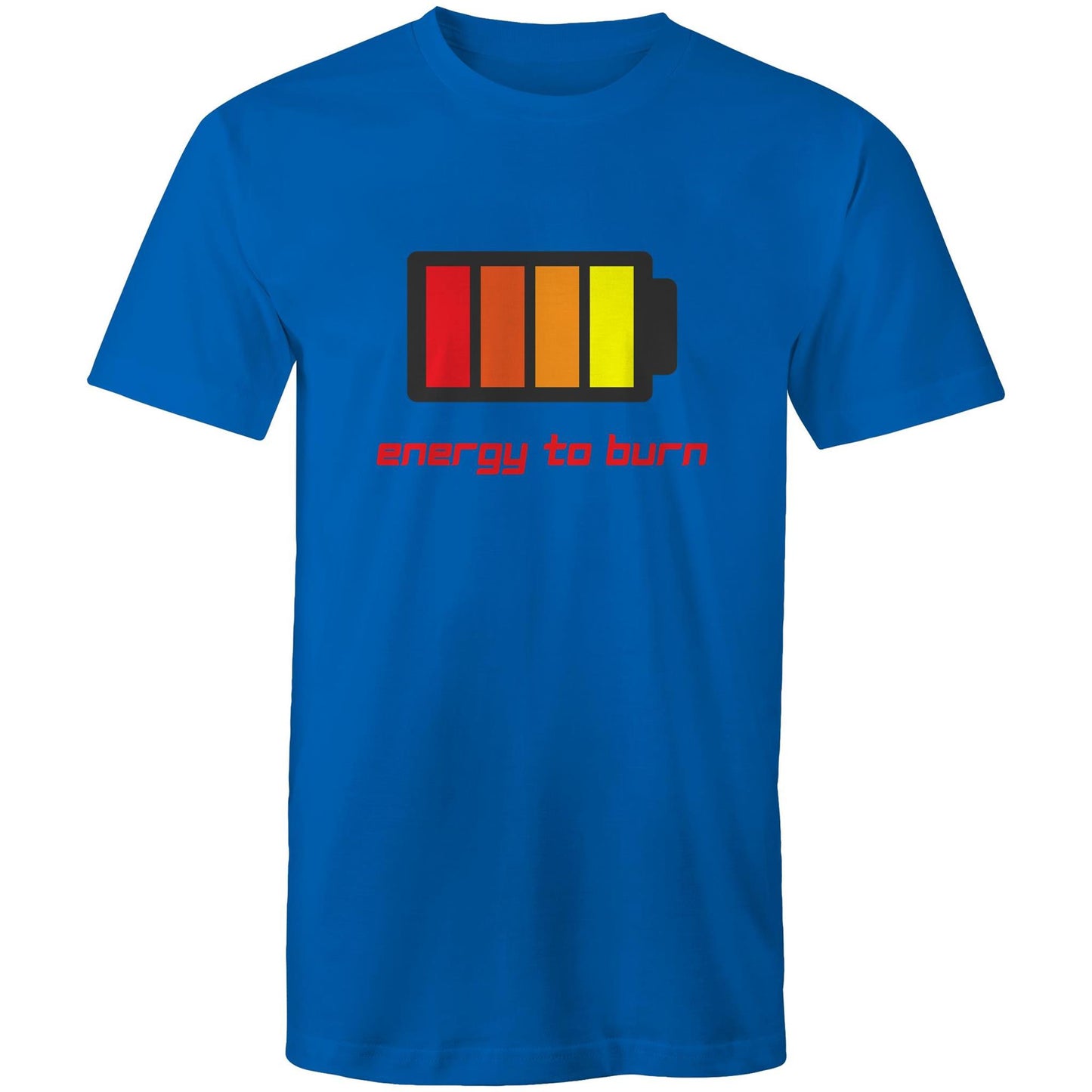 Energy To Burn - Mens T-Shirt Bright Royal Mens T-shirt Funny Mens
