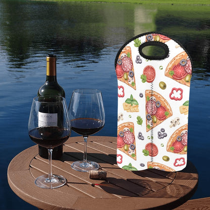 Pizza - 2-Bottle Neoprene Wine Bag 2 Bottle Wine Bag Printed Offshore