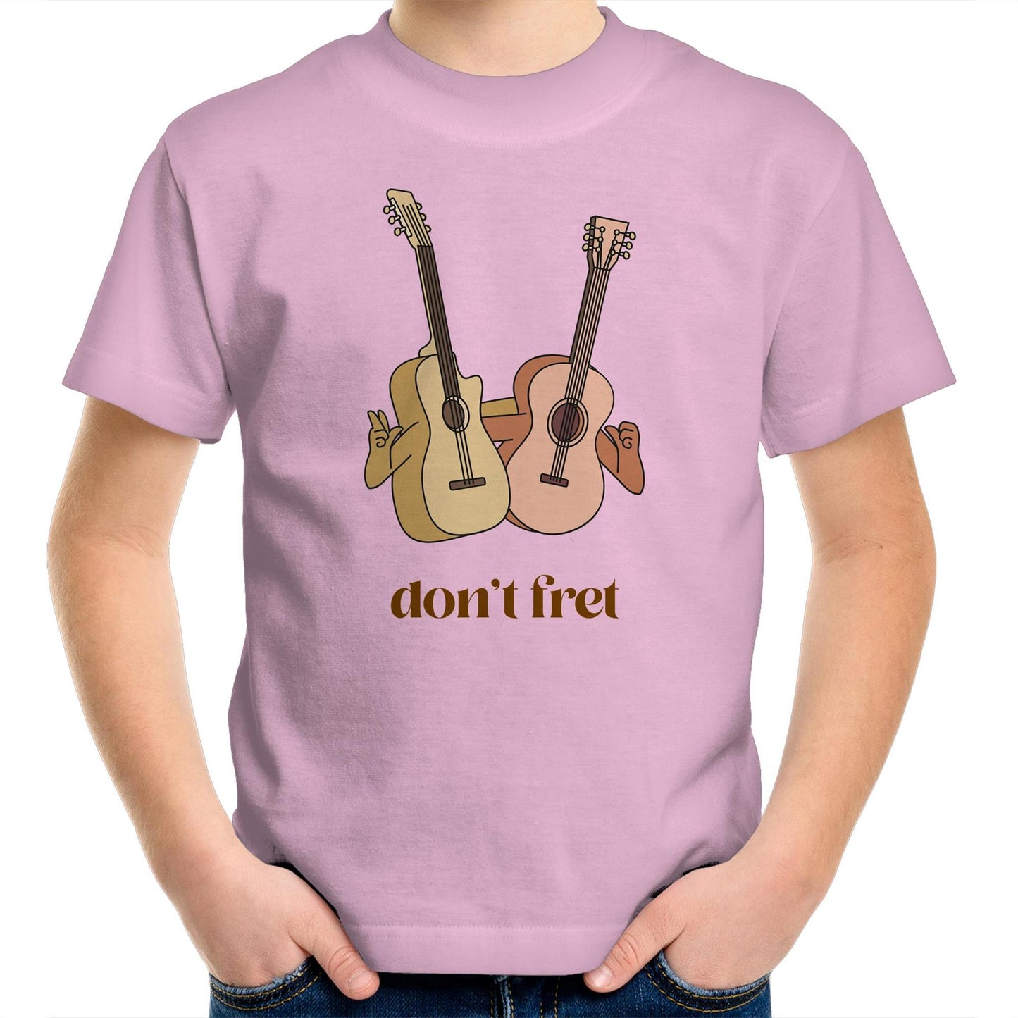 Don't Fret - Kids Youth Crew T-Shirt Pink Kids Youth T-shirt Music