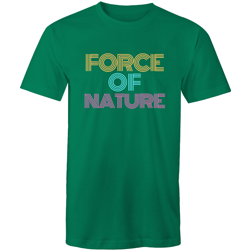 Force Of Nature - Short Sleeve T-shirt Kelly Green Fitness T-shirt Fitness Mens Womens