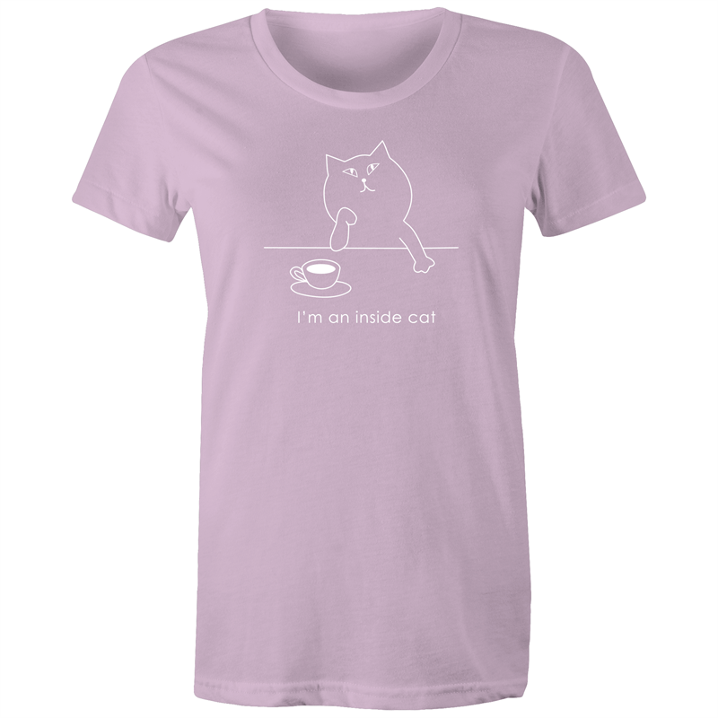 I'm An Inside Cat - Women's T-shirt Lavender Womens T-shirt animal Funny Womens