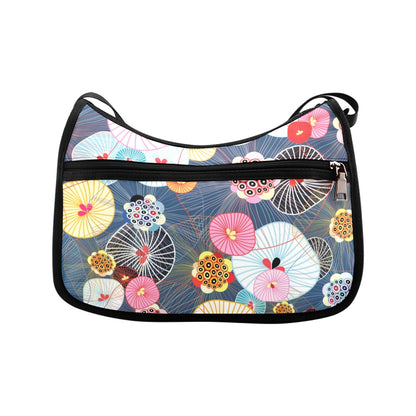 Abstract Floral - Crossbody Fabric Handbag Crossbody Handbag