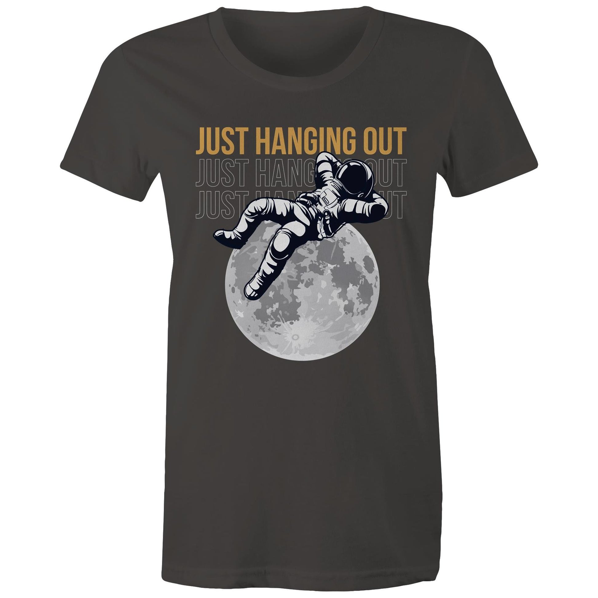 Just Hanging Out - Womens T-shirt Charcoal Womens T-shirt Space